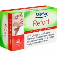 Dietisa - Refort | Nutrition & Santé | 48 cápsulas | L-cistina, vitaminas, Hierro y Zinc | Piel, Cabello y Uñas