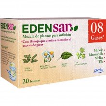 Edensan - Gases 08 Filtros | Nutrition & Santé | 20 filtros | Hinojo, Manzanilla, Melisa, Tila, Raices, hojas y flores | Plantas