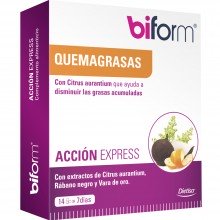 Biform - Acción Express | Nutrition & Santé | 14 cáps. 125 mg | Rábano negro, Magnesio, Titanio | Grasas