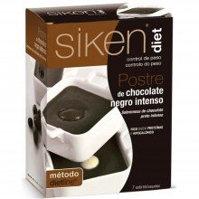 SikenDiet Postre de Chocolate Negro Intenso | Siken | Caja con 7 sobres de 25 gr | Control de peso - Dietas saludables