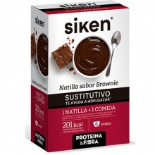 Siken Sustitutive Natilla sabor Brownie | Siken | Caja 6 sobres de 50 gr | Control de peso - Dietas saludables