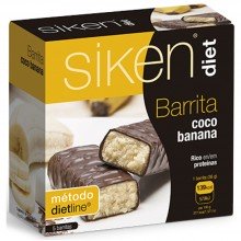 SikenDiet Barrita de Coco-Banana | Siken | Caja de 5 barritas de 36 gr | Control de peso - Dietas saludables
