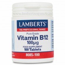 Vitamina B12 100 µgr | Lamberts | 100 comp | sist. Inmune y nervioso - huesos