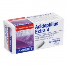 Acidophilus Extra 4 | Lamberts | 60 Comp |4 mil millones de bacterias vivas | Mejora la digestión y combate la acidez