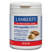 Ashwagandha - Extracto Ginseng indio | Lamberts| 60 Cáps 6000mg | Adaptógena - Antiestrés - Sistema Inmune