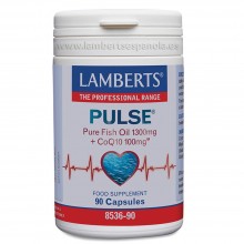 PULSE con Omega 3 y Coenzima Q10 | Lamberts | 90 cáps. 1400mg | Ralentiza el Envejecimiento y reduce el colestero