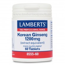 Ginseng Coreano | Lamberts | 60 cáps. 1200 mg | Circulación