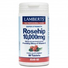 Rosehip|Escaramujo con Vitamina C | Lamberts | 60 cáps. 10.000 mg | Piel - Huesos - Sistema Inmune