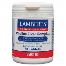 Choline Liver Complex con vitaminas B y Cardo Mariano | Lamberts | 60 cáps. 3000 mg | DETOX - Salud del hígado