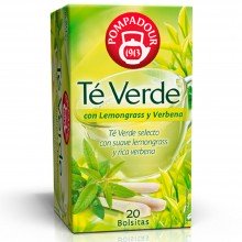 Té verde con Lemongrass y Verbena | Pompadour | 20 bolsitas | Diurético