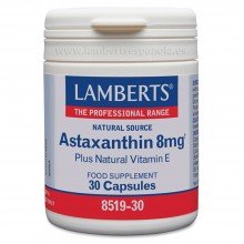 Astaxantin - Astaxantina | Lamberts | 30 cáps. 8mg | Antioxidante Potente - Protector de la Piel al Sol