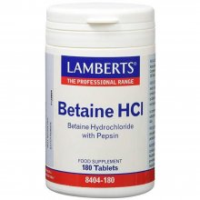Betaine HCI | Lamberts | 180 comps De 324mgr | Favorece la digestión y absorción de los alimentos