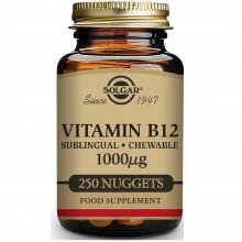 Vitamina B12  | Solgar | 250 Comps Masticables de 1000 µgr | sist  nervioso – mente