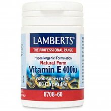 Vitamina E | Lamberts | 60 cáps de 400 UI  | Antioxidante - bienestar del corazón