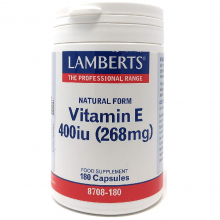 Vitamina E | Lamberts | 180 cáps de 400 UI  | Antioxidante - bienestar del corazón