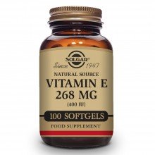 Vitamina E Caps. Vegetales | Solgar | 100 capsulas blandas de 268 mgr | Antioxidante - Antiinflamatorio