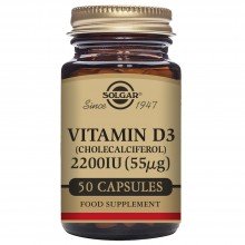 Vitamina D3  | Solgar  | 50 Cáps. de 2200IU (55µg) | Inmunidad - Huesos y Dientes Sanos