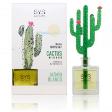 Ambientador Jazmín Blanco| Cactus Difusor| SyS |90ml.|Suave fragancia y notas frescas