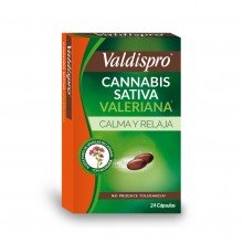 Cannabis Sativa Valeriana |Valdispro |24 caps| calma y serenidad en momentos de estrés.