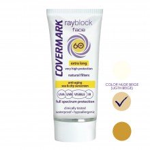 Rayblock Face SPF 60+ | Covermark | 50ml | 6H de Protección Solar Facial Antiaging + Aftersun | Color Nude Beige