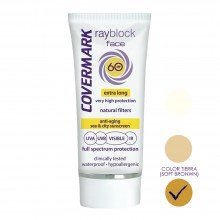 Rayblock Face SPF 60+ | Covermark | 50ml | 6H de Protección Solar Facial Antiaging + Aftersun | Color Tierra