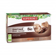 Shiitaké Reishi Maitaké | Superdiet | 20 Amp. X 15ml | plantas Bio | Gran Estimulante del Sistema Inmune