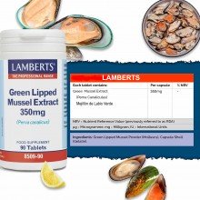 Green Lipped Mussel - Mejillón de labio verde | Lamberts | 90 Tablet| Antiinflamatorio con Glucosamina - Condroitina natural