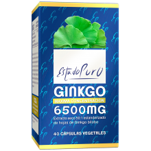 GINKGO | Estado Puro | 40Cáp. 6500 mg. | Mejora la Función Cognitiva y la Circulación