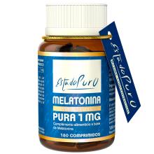 Melatonina Pura 1Mg| Estado Puro  |  180 Comp| Ayuda a Dormir | Jet-lag | Potente Antioxidante