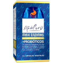 Maxi Enzimas Estado Puro con probióticos | 40 cápsulas | contribuye al funcionamiento normal de las enzimas digestivas