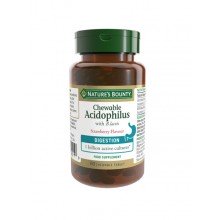 Acidophilus Masticable sabor a fresa| Nature's Bounty | 60 comprimidos masticables|Refuerzo del aparato digestivo