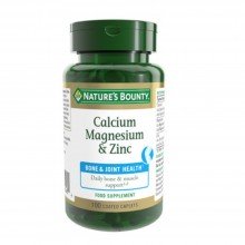 Calcio Magnesio & Zinc| Nature's Bounty| 100 comprimidos|Refuerzo del sistema inmunitario, los huesos y los músculos