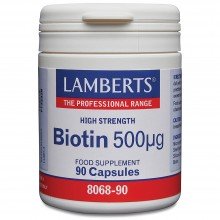 Biotin 500 mg| Lamberts | 90 Cáps| Energia - Piel y cabello