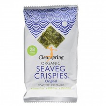 Seaveg Crispies de Alga Nori Tostada BIO | ClearSpring  | 16x4g |  Snacks Saludables