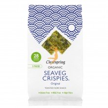 Seaveg Crispies de Alga Nori Tostada BIO | ClearSpring| 3x4g Multipack  | Snacks saludables