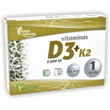 D3+K2 Vitaminas| Pinisan | 60 cápsulas| Mantenimiento de los huesos