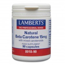 Natural  Beta carotene | Lamberts | 90 Cáps de 15 mgr| Antioxidante - Alimento para el cerebro