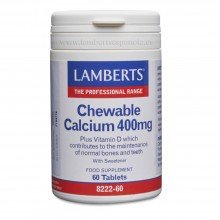 Chewable Calcium|Calcio masticable | Lamberts | 60 comp de 400 mgr | Mantenimiento de los huesos
