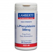 L-Phenylalanine  L-Fenilalanina |Lamberts| 60Cáps. 500mg. | Calmante del Dolor Tensional y de Ansiedad en Apetito