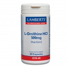 L-Ornitina | Lamberts | 60 Cáps de 500 mgr. | desarrollo muscular – fatiga – cansancio