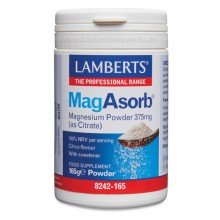 MagAsorb Magnesio en polvo como Citrato | Lamberts |65 gr Polvo| Huesos– Cansancio – Fatiga
