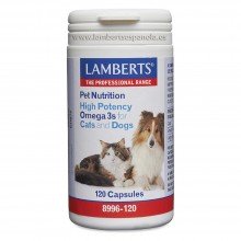 Omega 3 para Gatos y Perros | Lamberts | 120 cáps de 165 mgr. | bienestar perros y gatos – piel – pelo