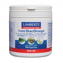 Pure Orac Omega |Aceite de Pescado Puro | Lamberts | 120 Caps 1200 mgr | sist Cardiaco – vista – mente