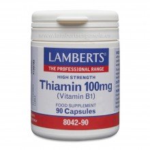 Tiamina 100mg  | Lamberts | 90 cáps.|  Carencia de esta vitamina - Sis. Inmunitario - Desarrollo y Crecimiento