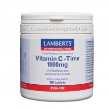 Vitamin C - Time 1000 mg - Vitamina C de Liberación Sostenida | Lamberts | 180Comp. | Sis. Inmune y Piel
