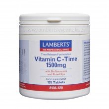 Vitamin C Time - Vitamina C de Liberación Sostenida | Lamberts | 120 Comp. 1500 mg | Sis. Inmune y Piel