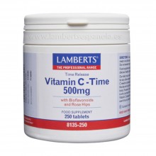 Vitamina C Liberación Sostenida 500mg | Lamberts | 250 Comp de 500 mgr | Sistema inmune