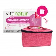Collagen Antiaging + neceser| Vitanatur  | 10 viales bebibles de 60 ml | Piel – antiaging
