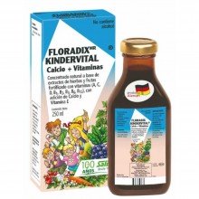 Kindervital Niños|Fruta Sin Gluten | Salus Floradix| 250 ml|normal crecimiento y desarrollo de los huesos