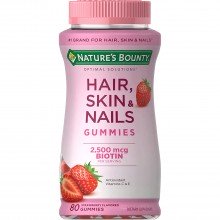 Hair Skin & Nails Gummies| Nature's Bounty | 60 Gominolas con Biotina | Pelo- Piel y Uñas